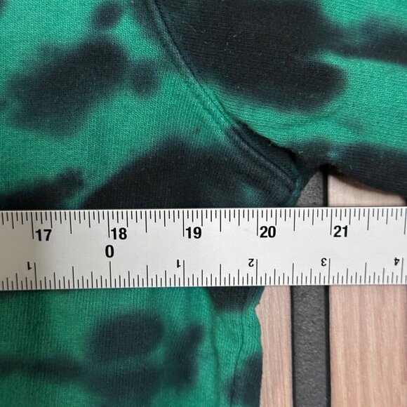 New Sandrine Rose Hoodie Small Womens Green Tie Dye Pullover Fleece Sweatshirt - Picture 3 of 8